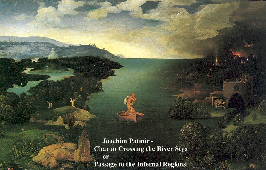 The boatman Charon and the River Styx